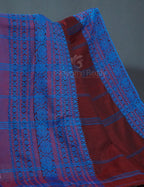 Maroon And Ink Blue Colour Pure Kadi Cotton Saree By Gayathri Reddy Designer Studio | Grocsy