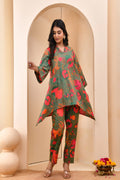 Vaasva Women Floral Printed Kurta Pant Set | Grocsy