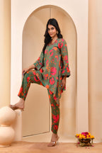 Vaasva Women Floral Printed Kurta Pant Set | Grocsy