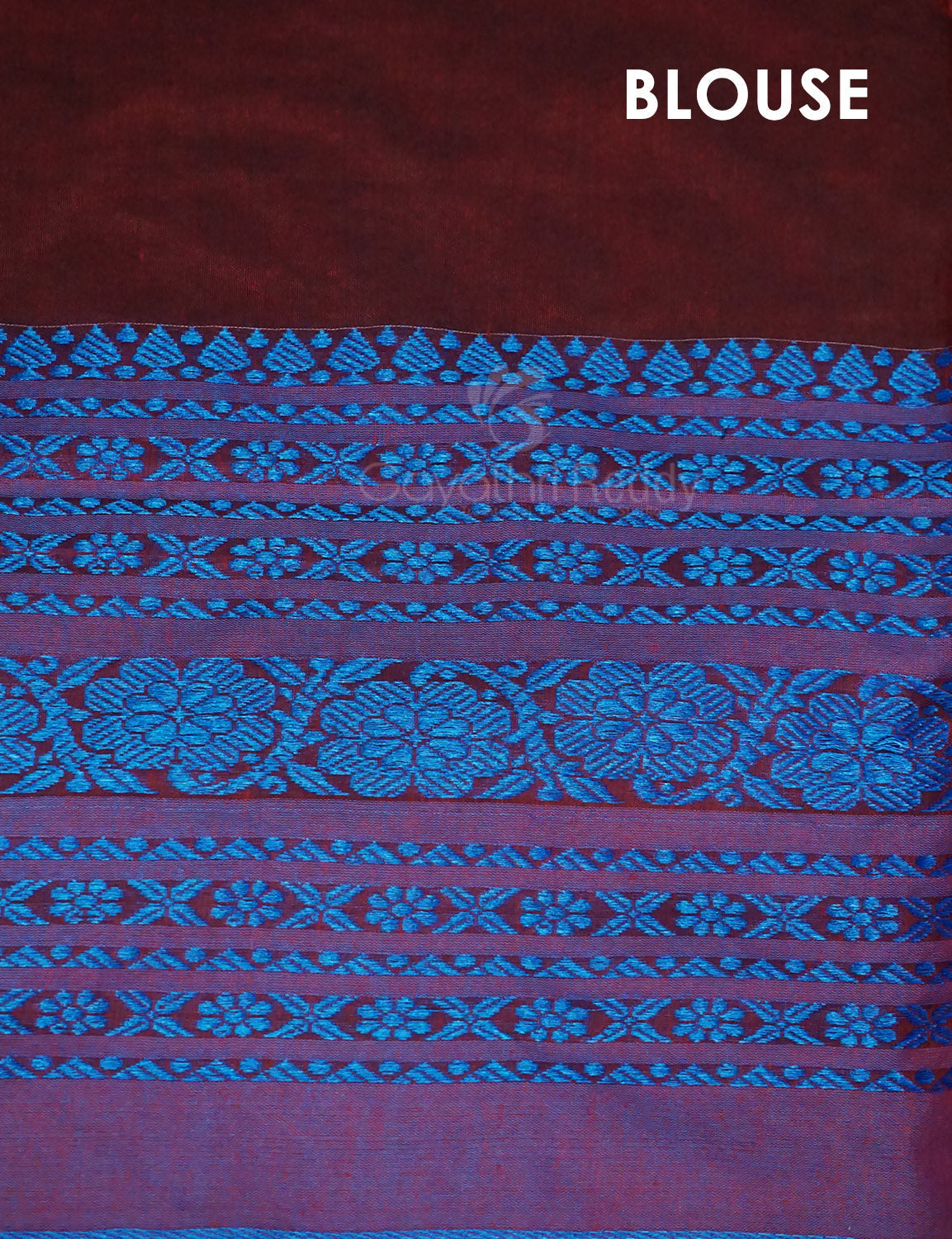 Maroon And Ink Blue Colour Pure Kadi Cotton Saree By Gayathri Reddy Designer Studio | Grocsy