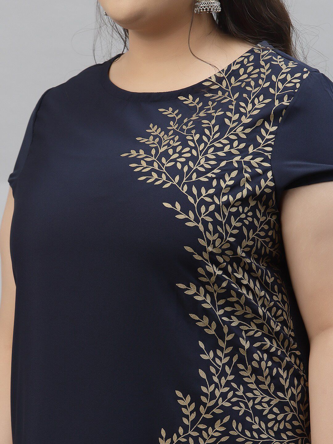Sztori Plus Size Floral Printed Crepe Kurta | Grocsy