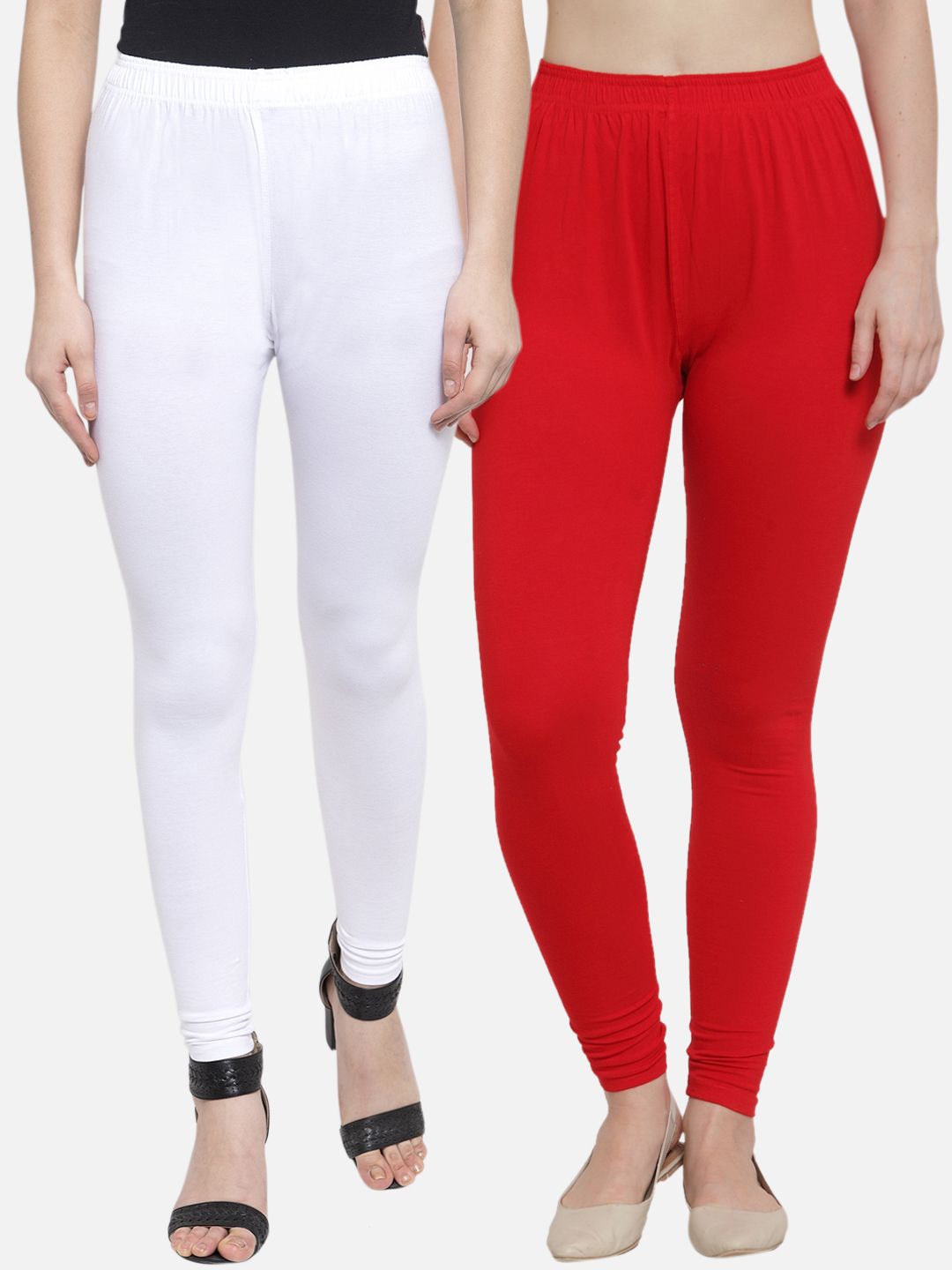 TAG 7 Women Pack Of 2 Solid Churidar-Length Leggings | Grocsy
