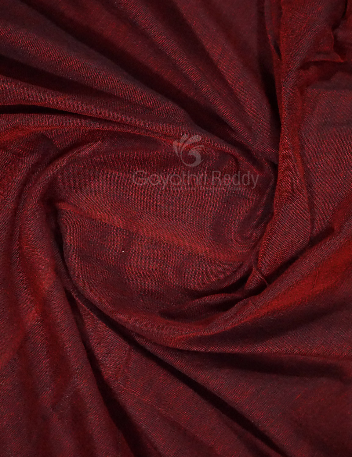 Maroon And Ink Blue Colour Pure Kadi Cotton Saree By Gayathri Reddy Designer Studio | Grocsy