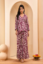 Vaasva Women Ikat Cord Set With Bell Bottom Pants | Grocsy