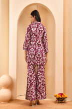 Vaasva Women Ikat Cord Set With Bell Bottom Pants | Grocsy