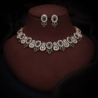 Tehzeeb Creations Gold-Polished Black Colour Choker With Dangle Earrings | Grocsy