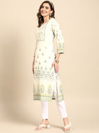 Sangria Women Green Floral Yoke Design Kurta | Grocsy
