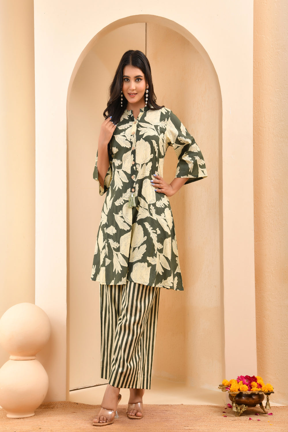 Vaasva Women Floral Aline Printed Cord Set | Grocsy