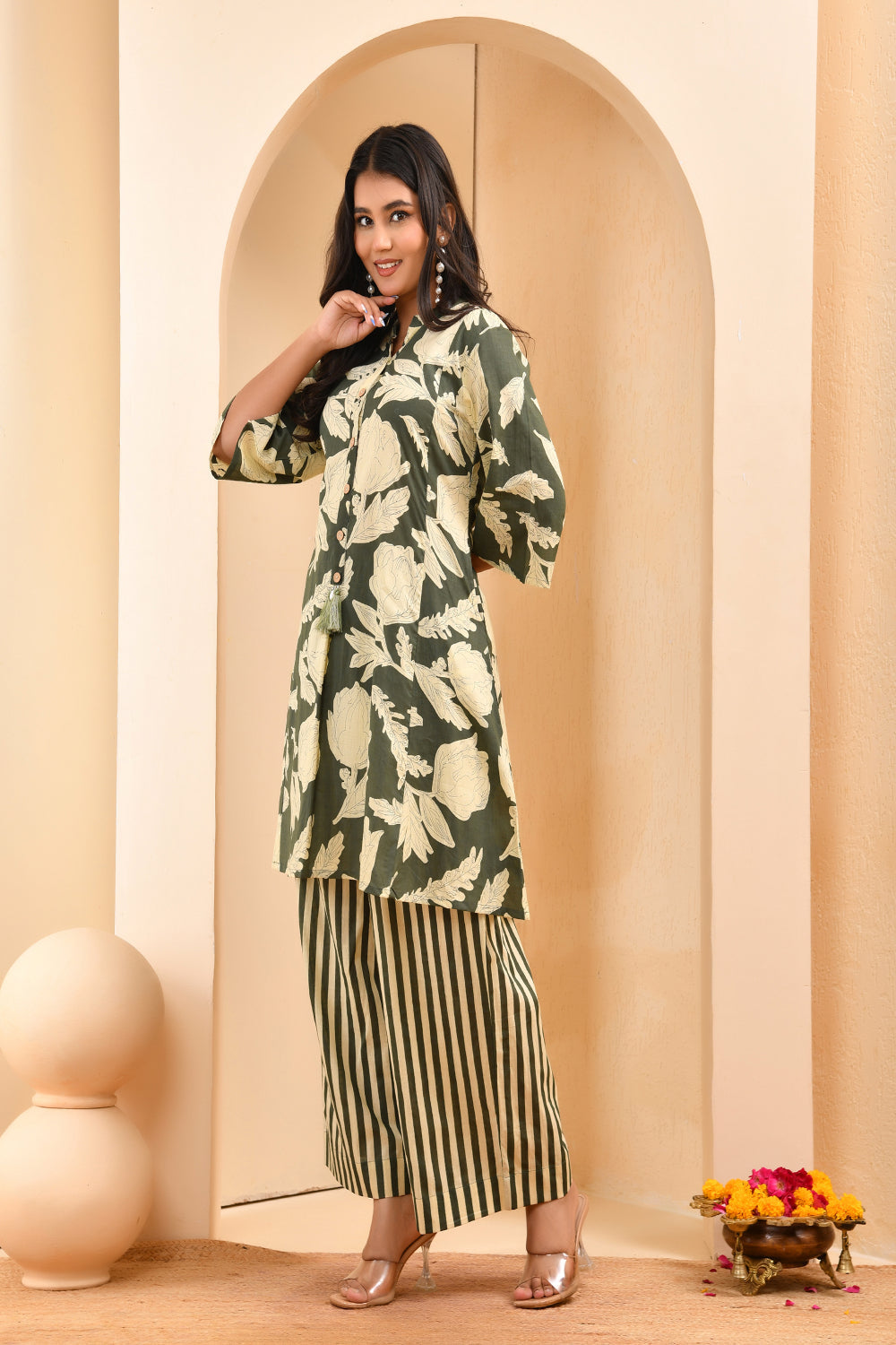 Vaasva Women Floral Aline Printed Cord Set | Grocsy