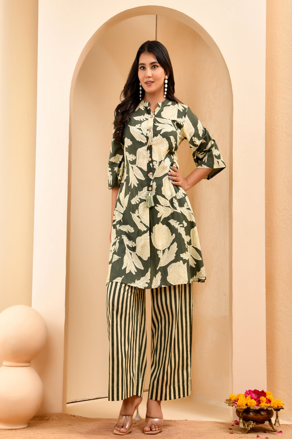 Vaasva Women Floral Aline Printed Cord Set | Grocsy