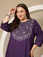 Sztori Plus Size Geometric Print Kurta | Grocsy