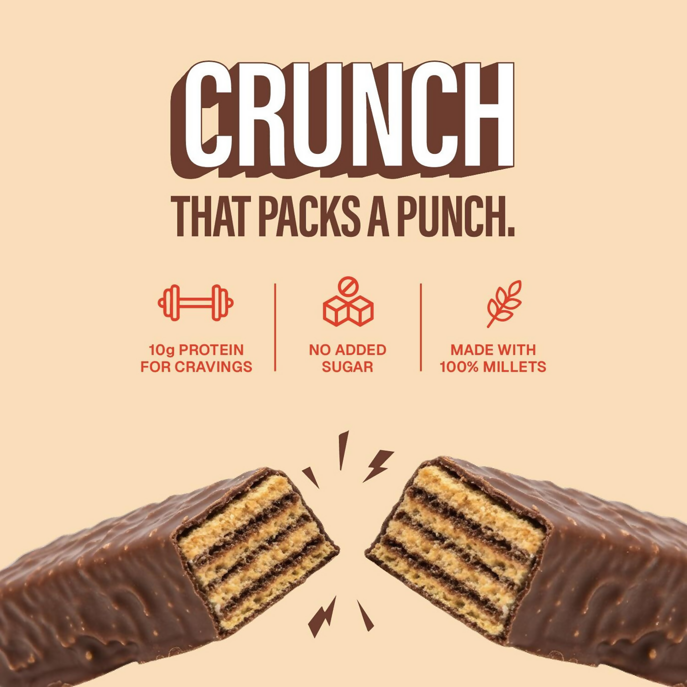 Phab Millet Wafers - Mocha Latte Protein Wafer Chocolate | Grocsy