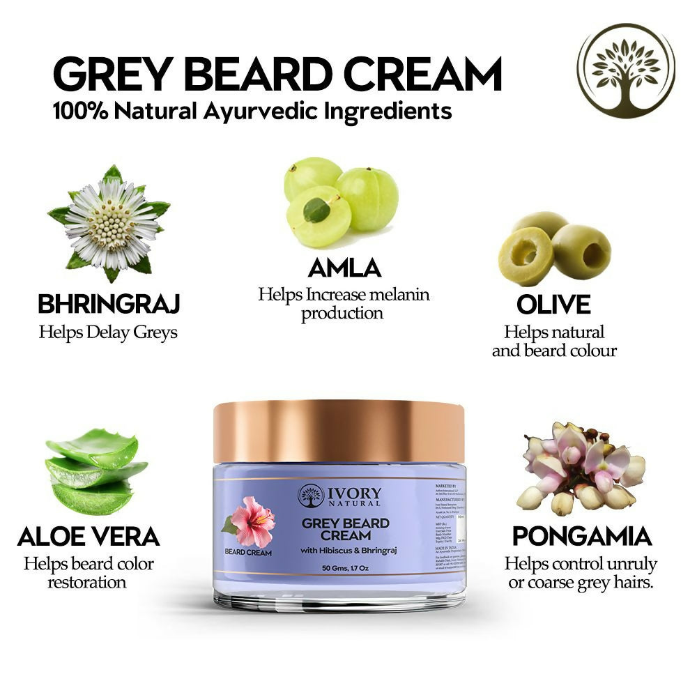 Ivory Natural Greys Beard Cream Restores Your Beard's Natural Color | Grocsy