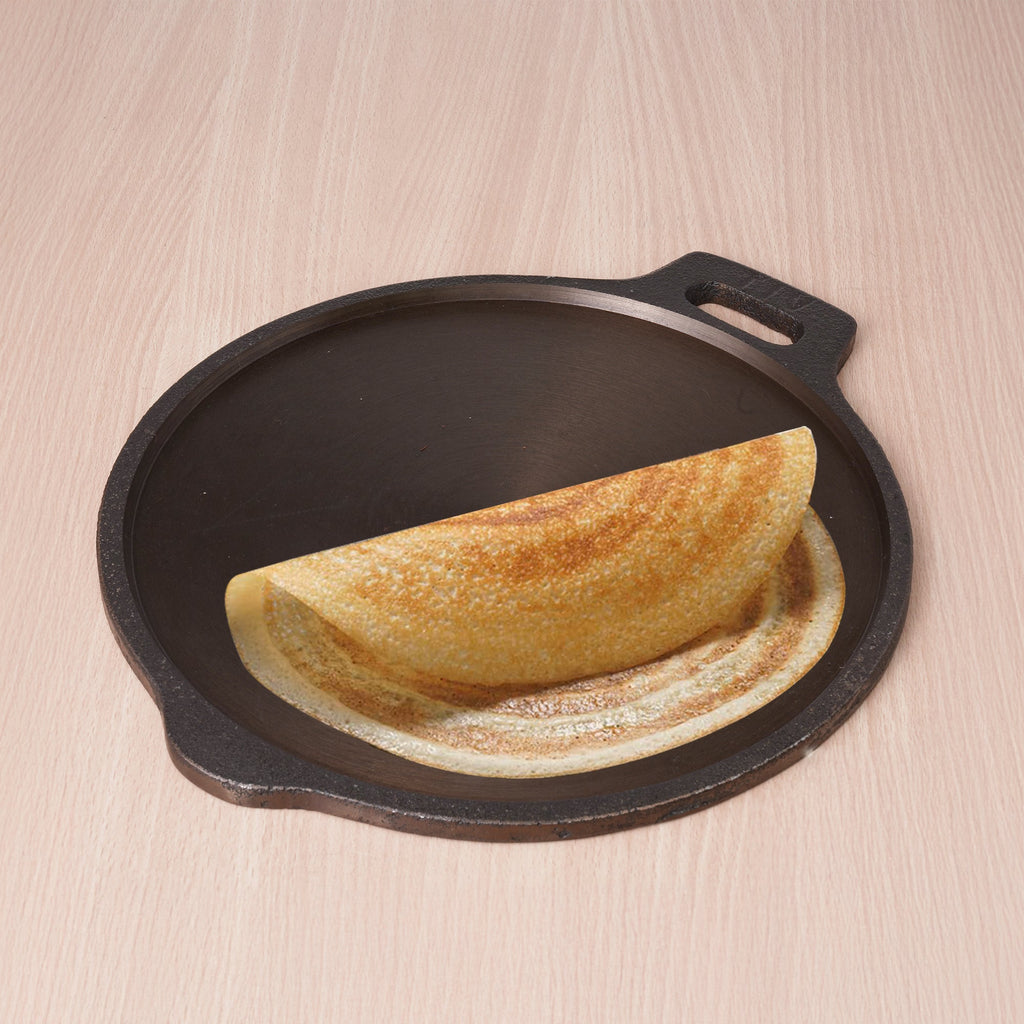 The Indus Valley Super Smooth Cast Iron Tawa,Pre-seasoned, Nonstick, 100% Pure, Toxin-free, Induction, 28/30.5cm, 2.8/2.9kg | Grocsy