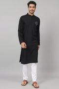 Coal Motif Embroidered Cotton Kurta by Hilo Design | Grocsy