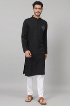 Coal Motif Embroidered Cotton Kurta by Hilo Design | Grocsy