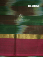 Dual Shades of Maroon And Brown Mangalagiri Ikkat Cotton Saree By Gayathri Reddy Designer Studio | Grocsy