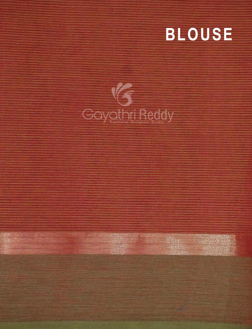 Dual Shades of Dry Mehendi Pure Mangalgiri Cotton By Gayathri Reddy Designer Studio | Grocsy