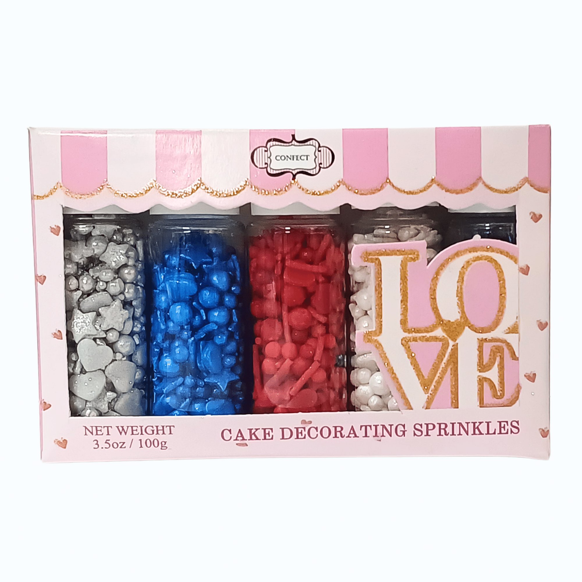 Confect Mix Red, White & Blue Sprinkles | Marvelous Mix Patriotic Sprinkles | Grocsy