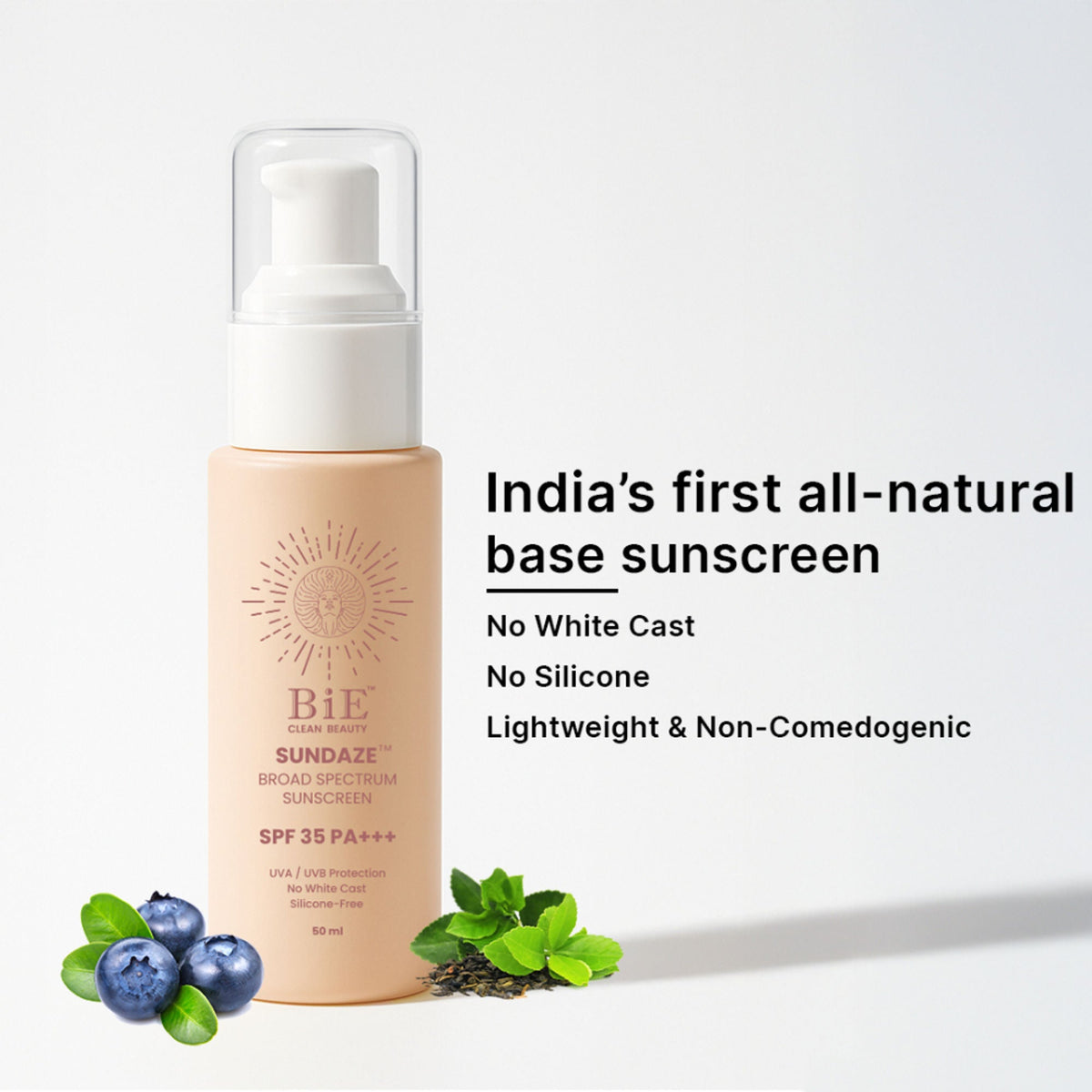 BiE Sundaze Natural Sunscreen SPF 35 PA+++ with Niacinamide | Grocsy