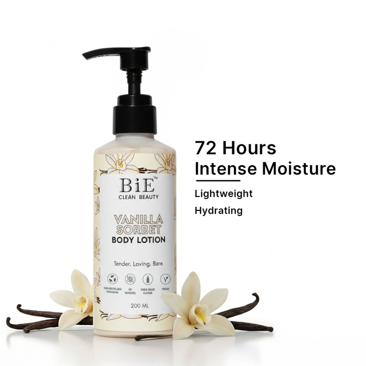 BiE Vanilla Sorbet Body Lotion with Hyaluronic Acid & Niacinamide | Grocsy