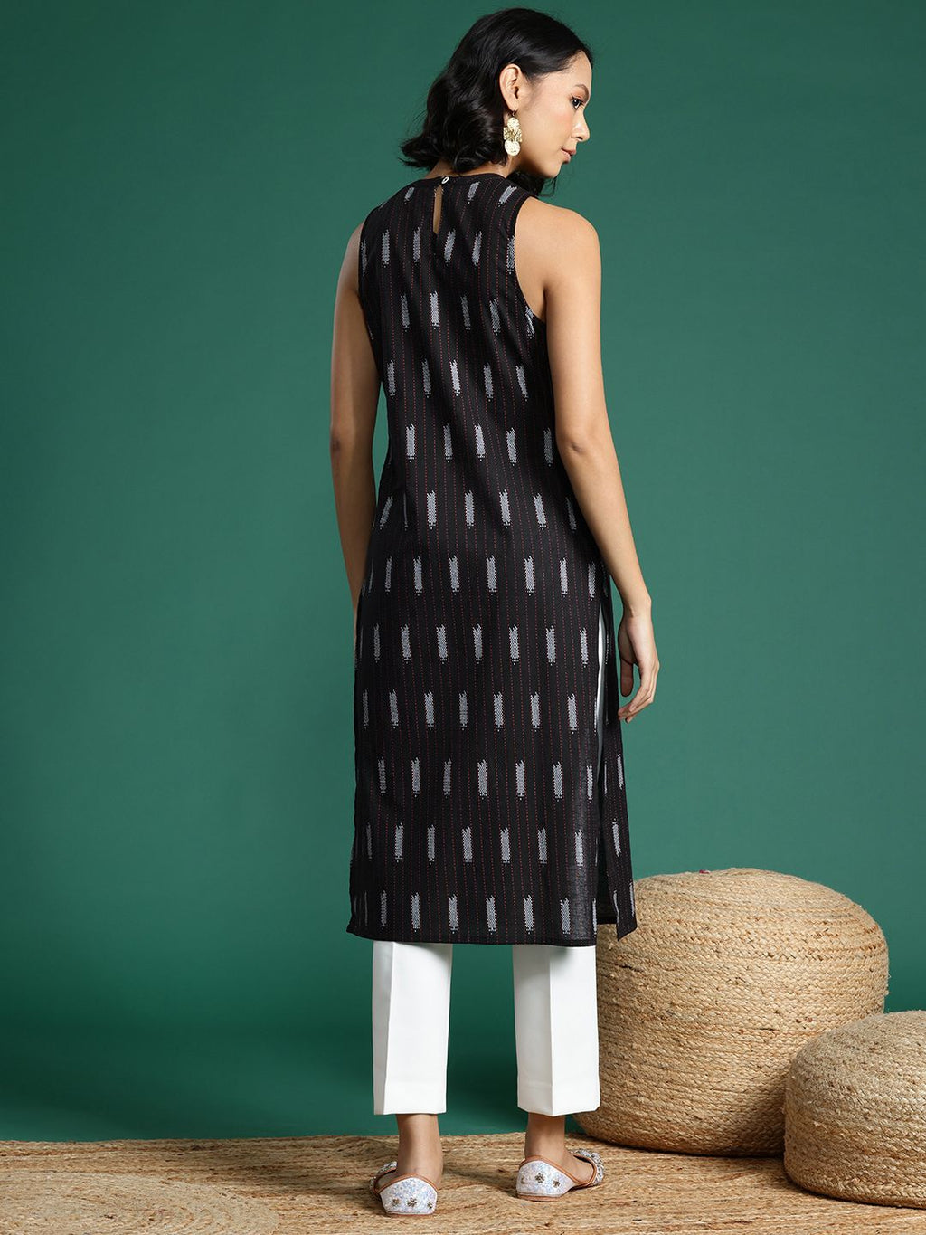 Sangria Women Geometric Printed Pure Cotton Kurta | Grocsy