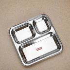 Sumeet Stainless Steel 3 in 1 Idli Wada Compartment plate - Small | Grocsy