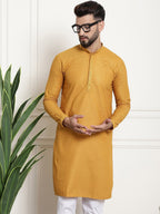 Sojanya Geometric Embroidered Thread Work Pure Cotton Straight Kurta | Grocsy