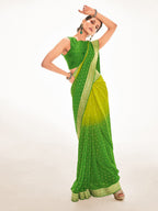 Saree Mall Green & Yellow Ethnic Motifs Embroidered Silk Blend Mangalagiri Sarees | Grocsy