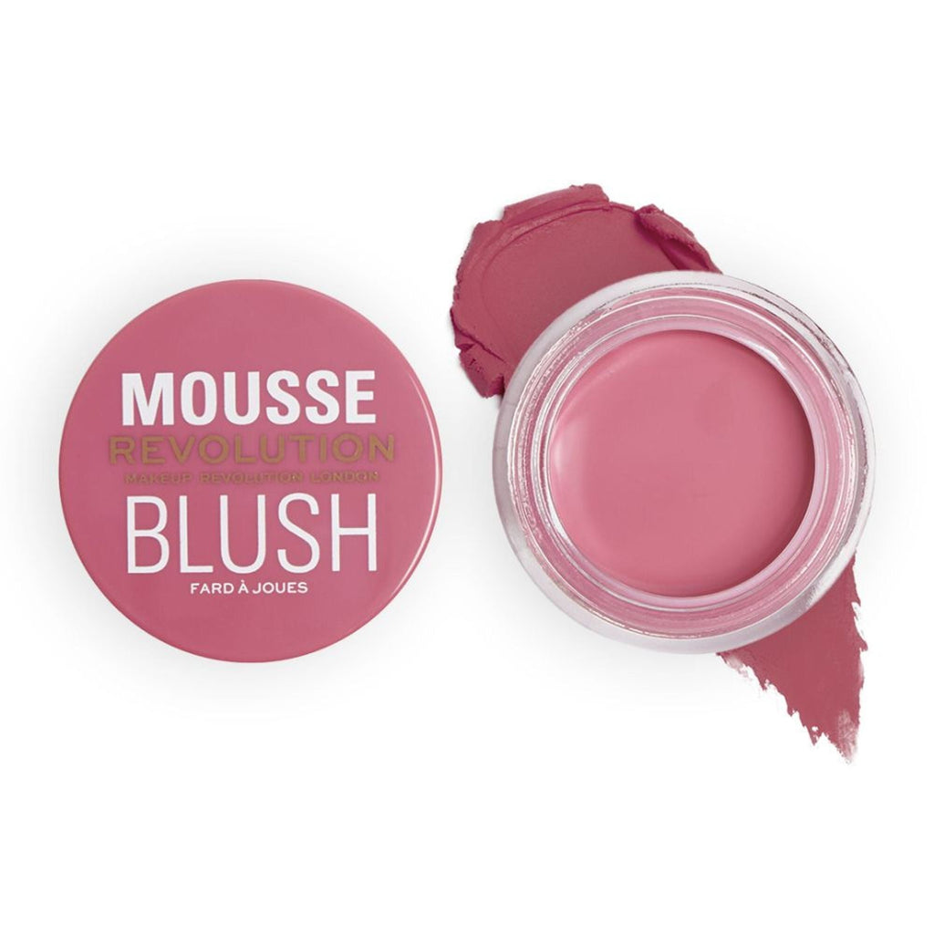 Makeup Revolution Mousse Blush - For Cheeks & Eyes Non Sticky-Soft Focus Effect - Blossom Rose Pink | Grocsy