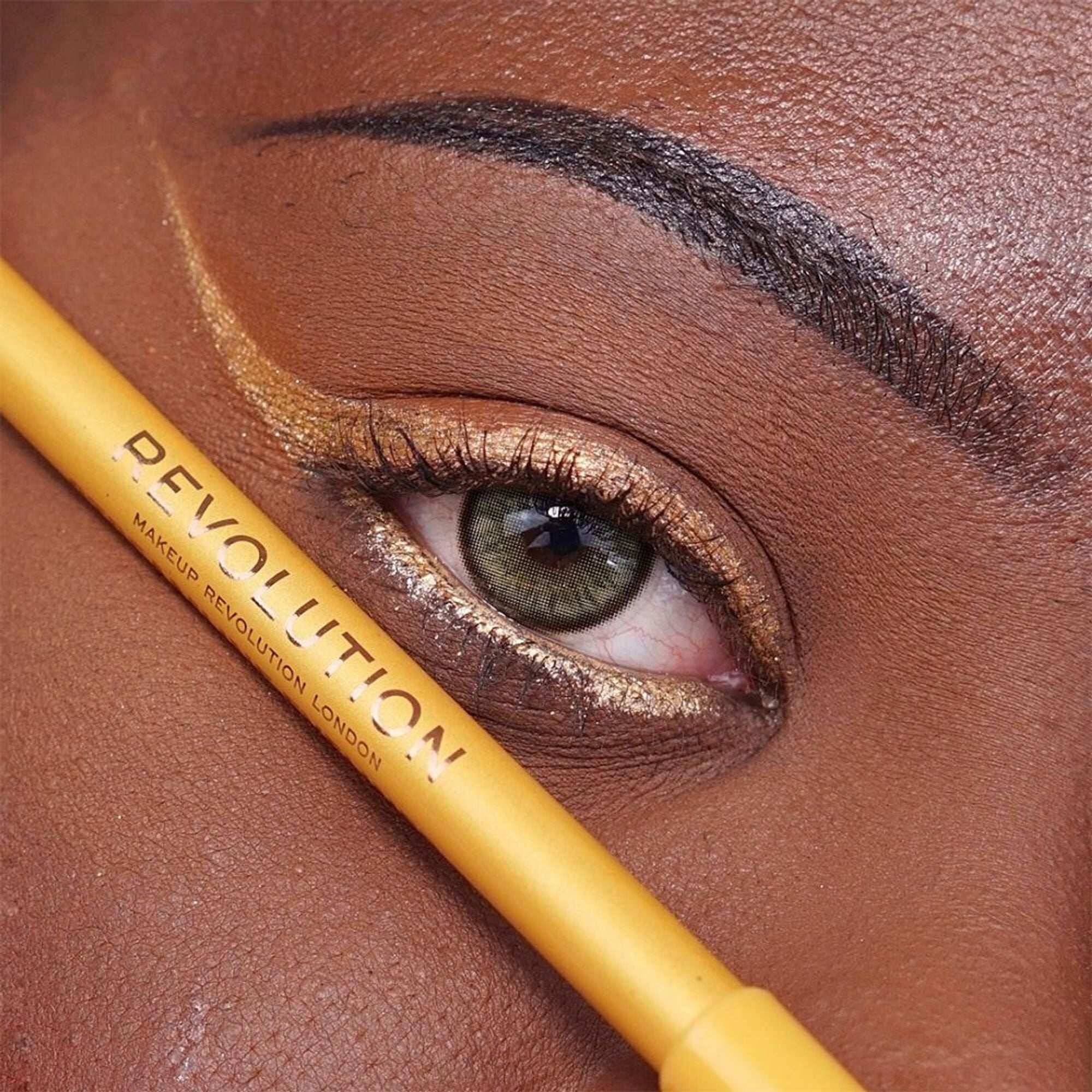 Makeup Revolution Streamline Waterline Eyeliner Pencil-Ultra Creamy Smudge Proof Smokey Looks - Gold | Grocsy