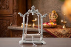 KridayKraft Aluminium Pipe Palna Silver/Laddu Gopal Jhula for Home Decor, Pooja & Janmashtami | Grocsy