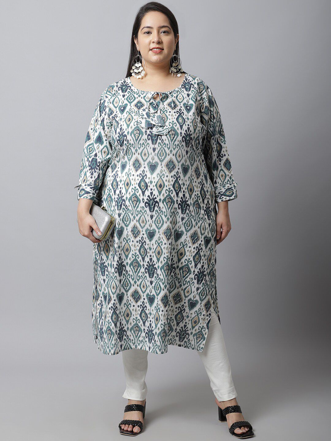 TAG 7 Women Plus Size Off White Solid Ankle Length Leggings | Grocsy