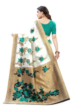 Vamika White Printed Art Silk Saree | Grocsy