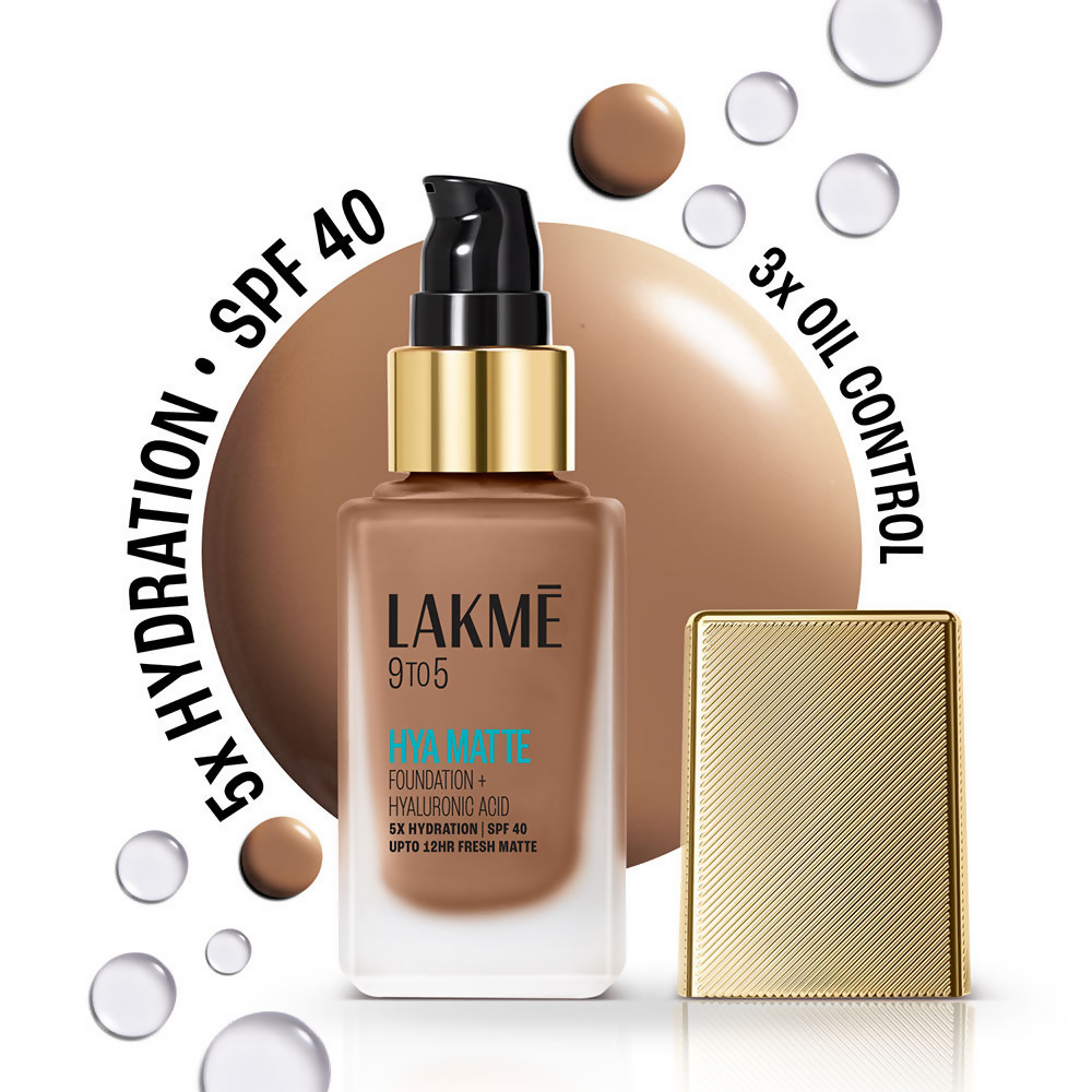 Lakme 9to5 Hya Matte Foundation + Hyaluronic Acid - Cool Cocoa | Grocsy