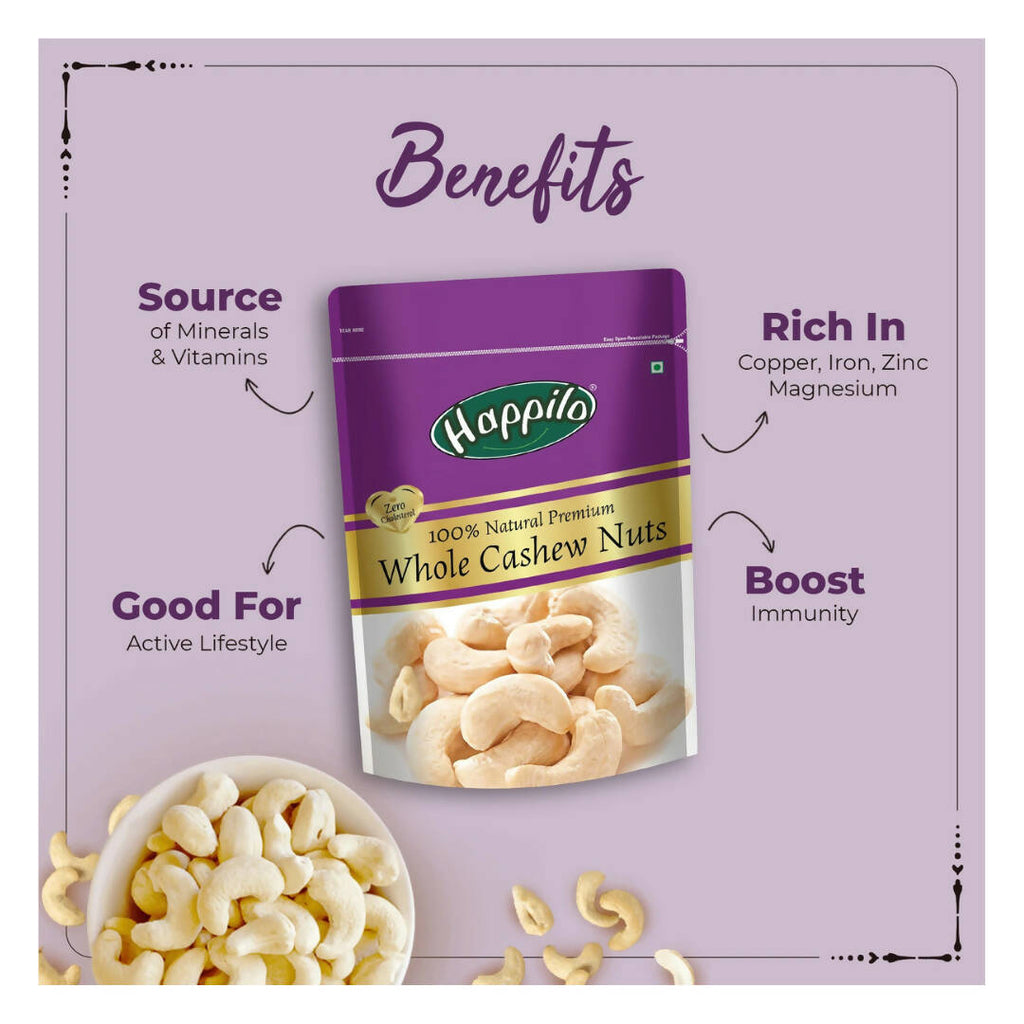 Happilo Premium Whole Cashew Nuts | Grocsy