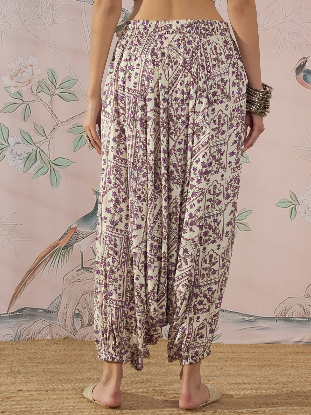InWeave Mauve Ethnic Window Harem Pant | Grocsy