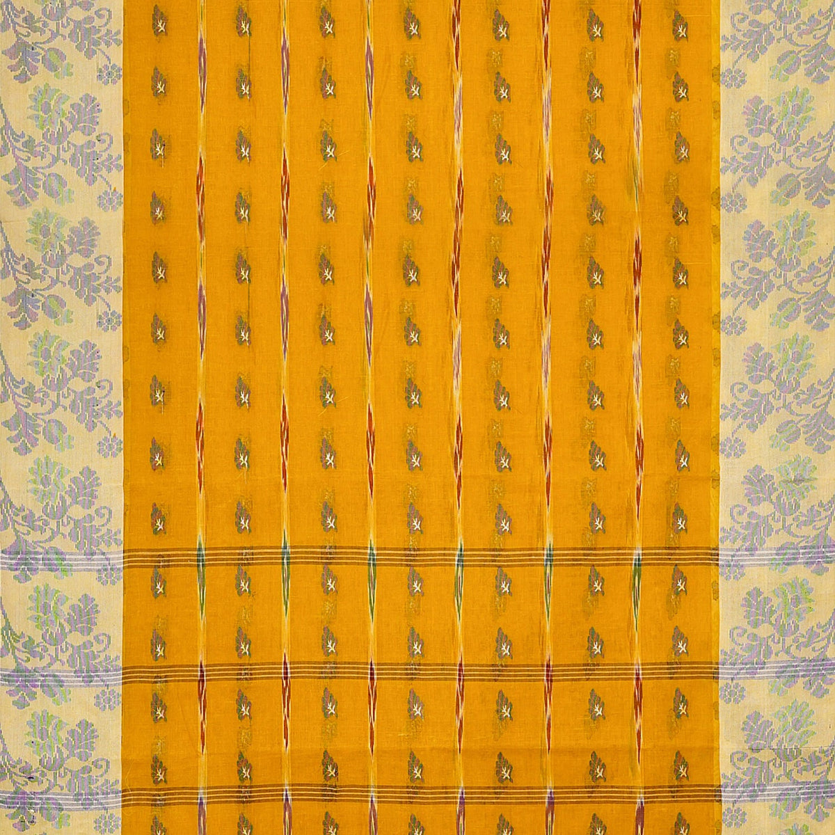 Exclusive Collection 100% Pure Cotton Yellow Tant Saree With Hand Weaving Work | Grocsy