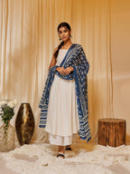InWeave Women's White Strappy Kurta Palazzo Set | Grocsy