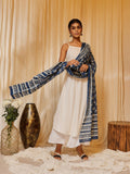 InWeave Women's White Strappy Kurta Palazzo Set | Grocsy