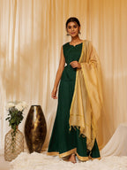 InWeave Bottle Green Skirt Top Set | Grocsy