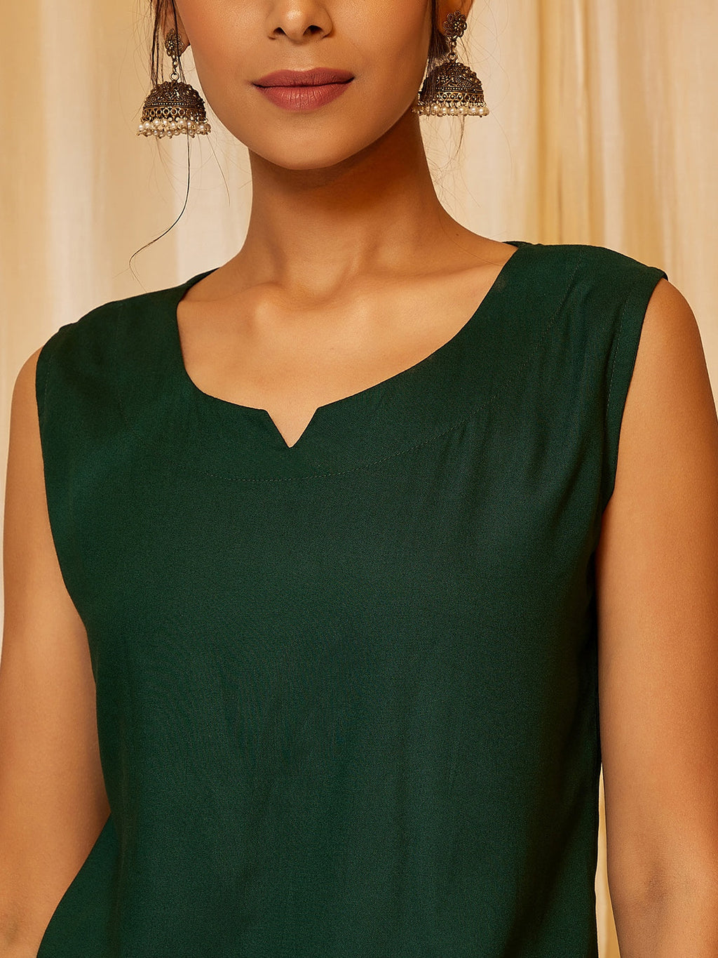 InWeave Bottle Green Skirt Top Set | Grocsy