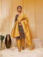InWeave Charcoal Black Leheriya Silk Set | Grocsy