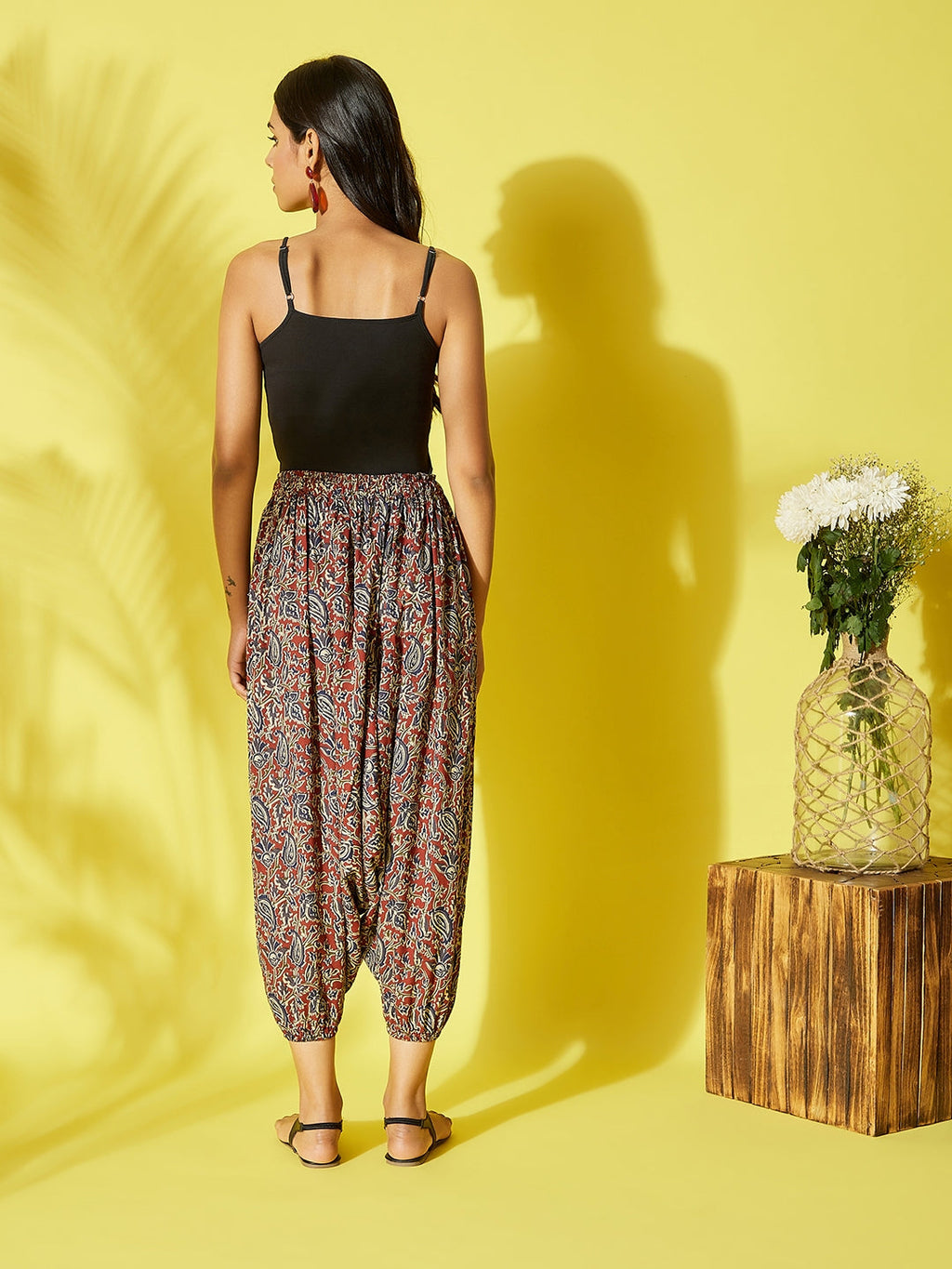 InWeave Maroon Kalamkari Harem Pant | Grocsy