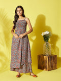 InWeave Women's Maroon Kalamkari Strappy Set | Grocsy