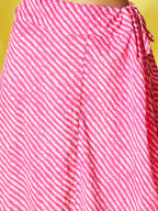 InWeave Pink Lehriya Top Set With Dupatta | Grocsy