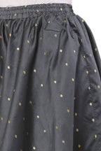 PAVONINE Grey Color Golden Zari Work Satan Fabric Maxi Skirt For Women | Grocsy