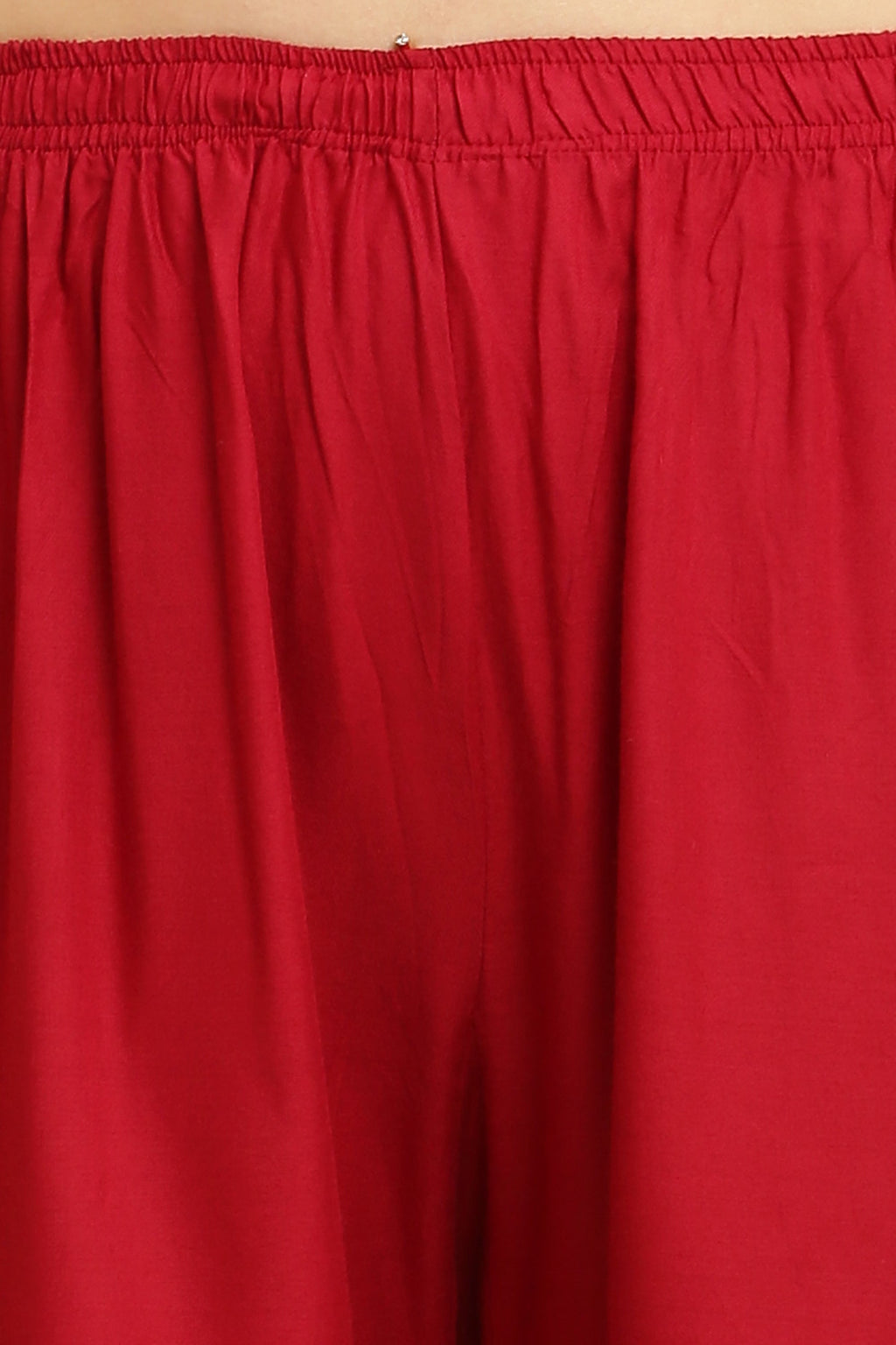 PAVONINE Maroon Color Straight Fit Rayon Fabric Palazzo | Grocsy