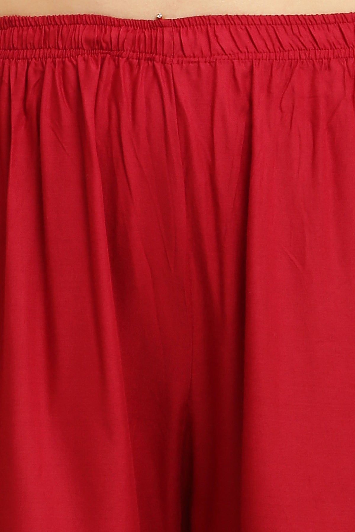 PAVONINE Maroon Color Straight Fit Rayon Fabric Palazzo | Grocsy