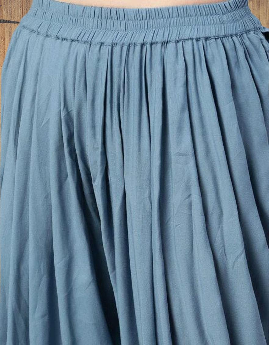 PAVONINE Grey Color Solid Beetel Rayon Fabric Patiala For Women & Girls | Grocsy